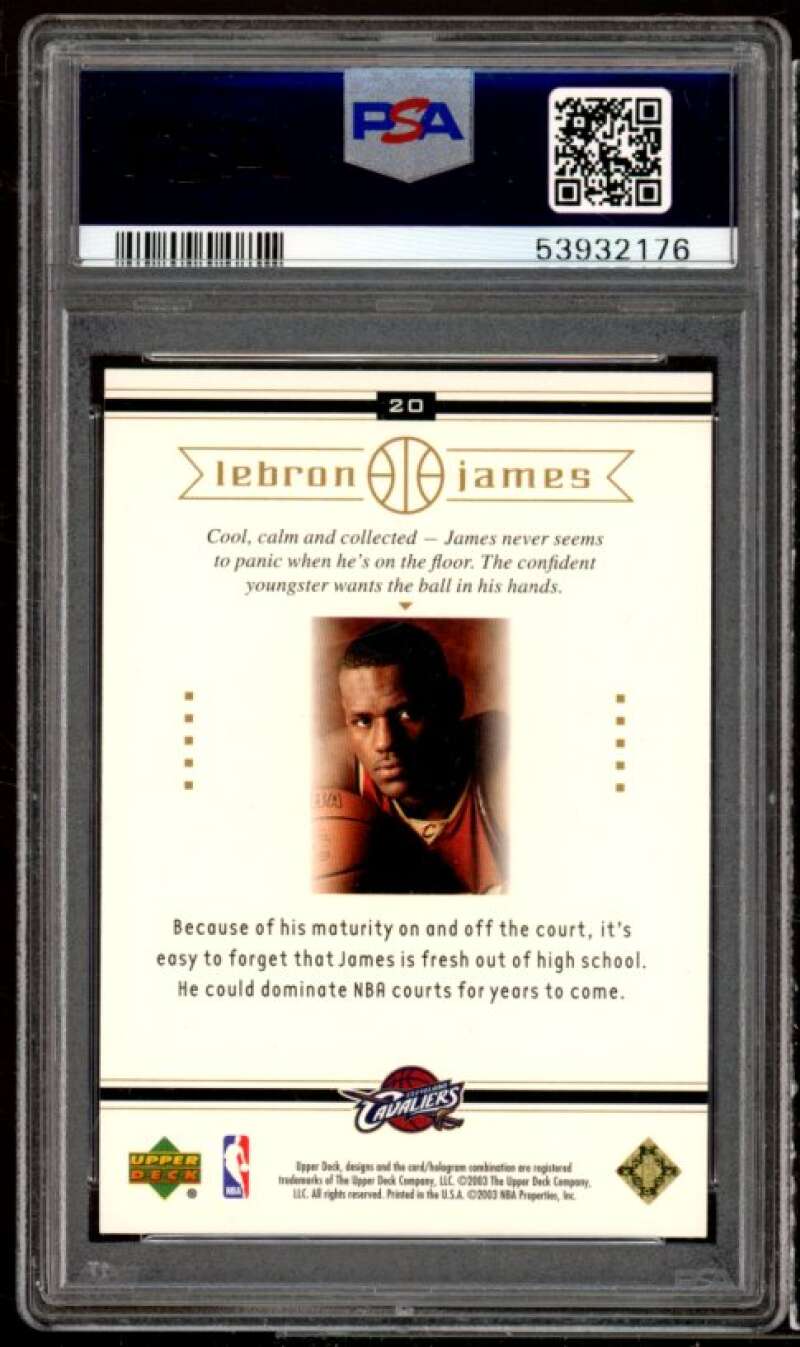 LeBron James Rookie Card 2003 Upper Deck LeBron James Box Set #20 PSA 9 Image 2