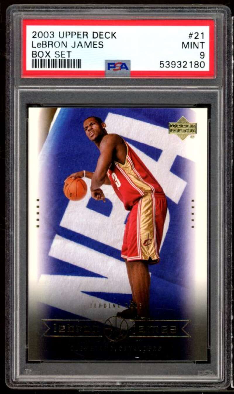 LeBron James Rookie Card 2003 Upper Deck LeBron James Box Set #21 PSA 9 Image 1