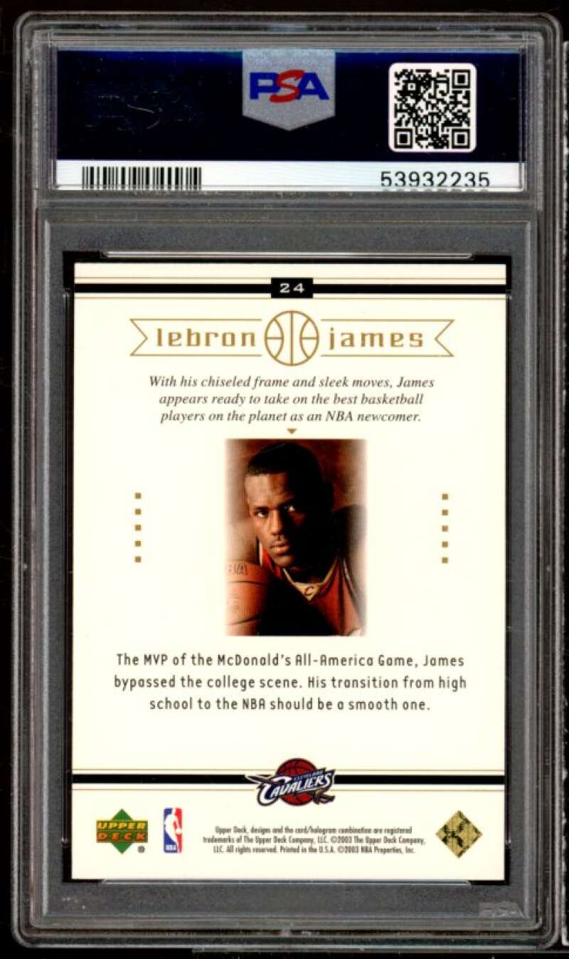 LeBron James Rookie Card 2003 Upper Deck LeBron James Box Set #24 PSA 9 Image 2