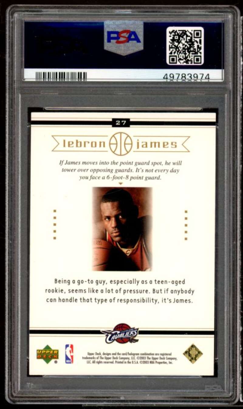 LeBron James Rookie Card 2003 Upper Deck LeBron James Box Set #27 PSA 9 Image 2