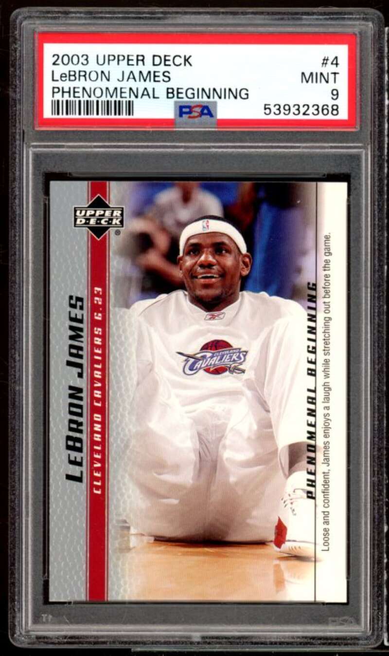 LeBron James Rookie Card 2003 Upper Deck Phenomenal Beginning #4 PSA 9 Image 1