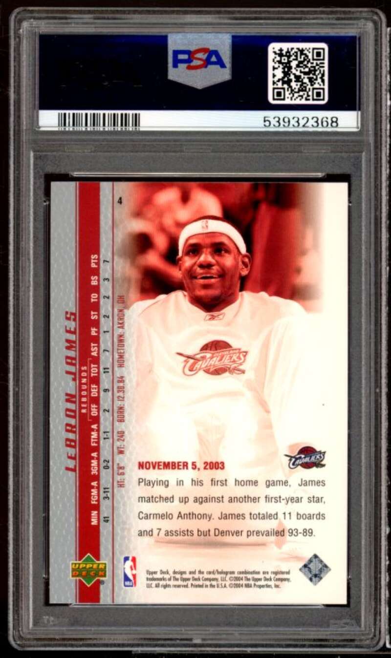 LeBron James Rookie Card 2003 Upper Deck Phenomenal Beginning #4 PSA 9 Image 2