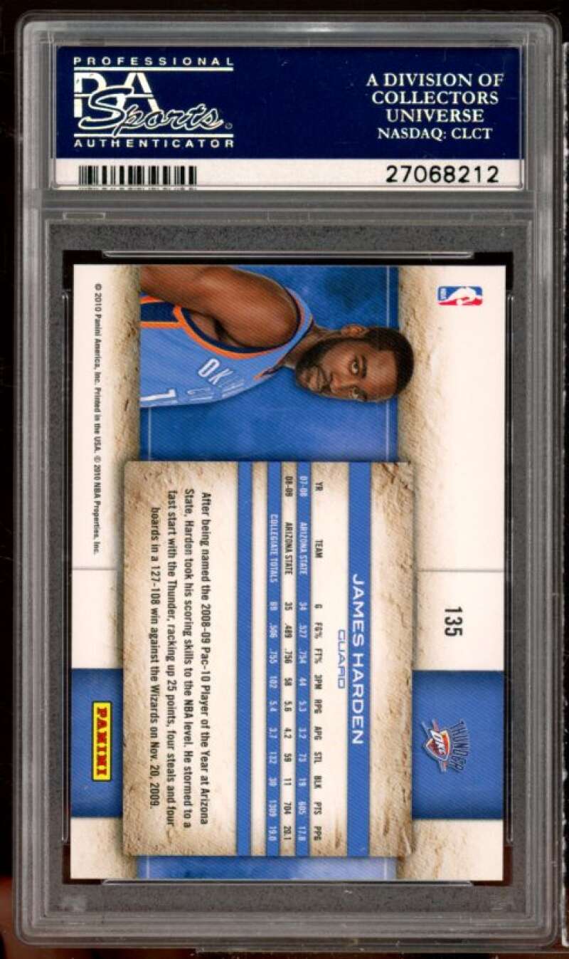 James Harden Rookie Card 2009-10 Panini Studio #135 PSA 9 Image 2