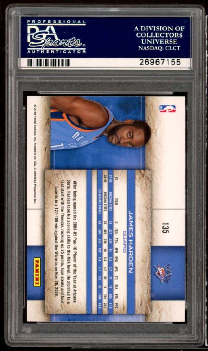 James Harden Rookie Card 2009-10 Panini Studio #135 PSA 10 Image 2