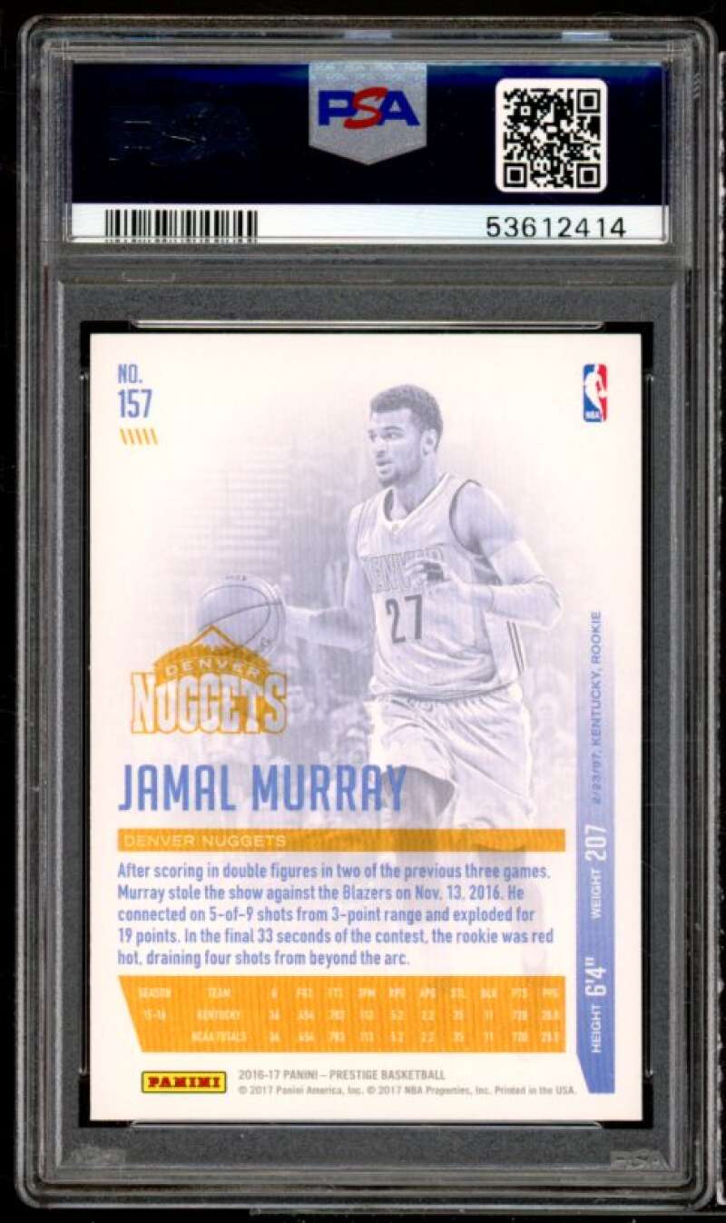 Jamal Murray Rookie Card 2016-17 Panini Prestige #157 PSA 10 Image 2