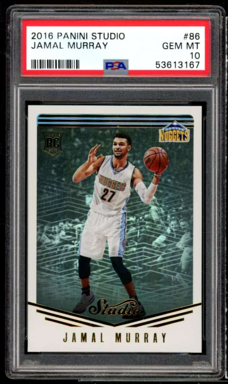 Jamal Murray Rookie Card 2016-17 Panini Studio #86 PSA 10 Image 1