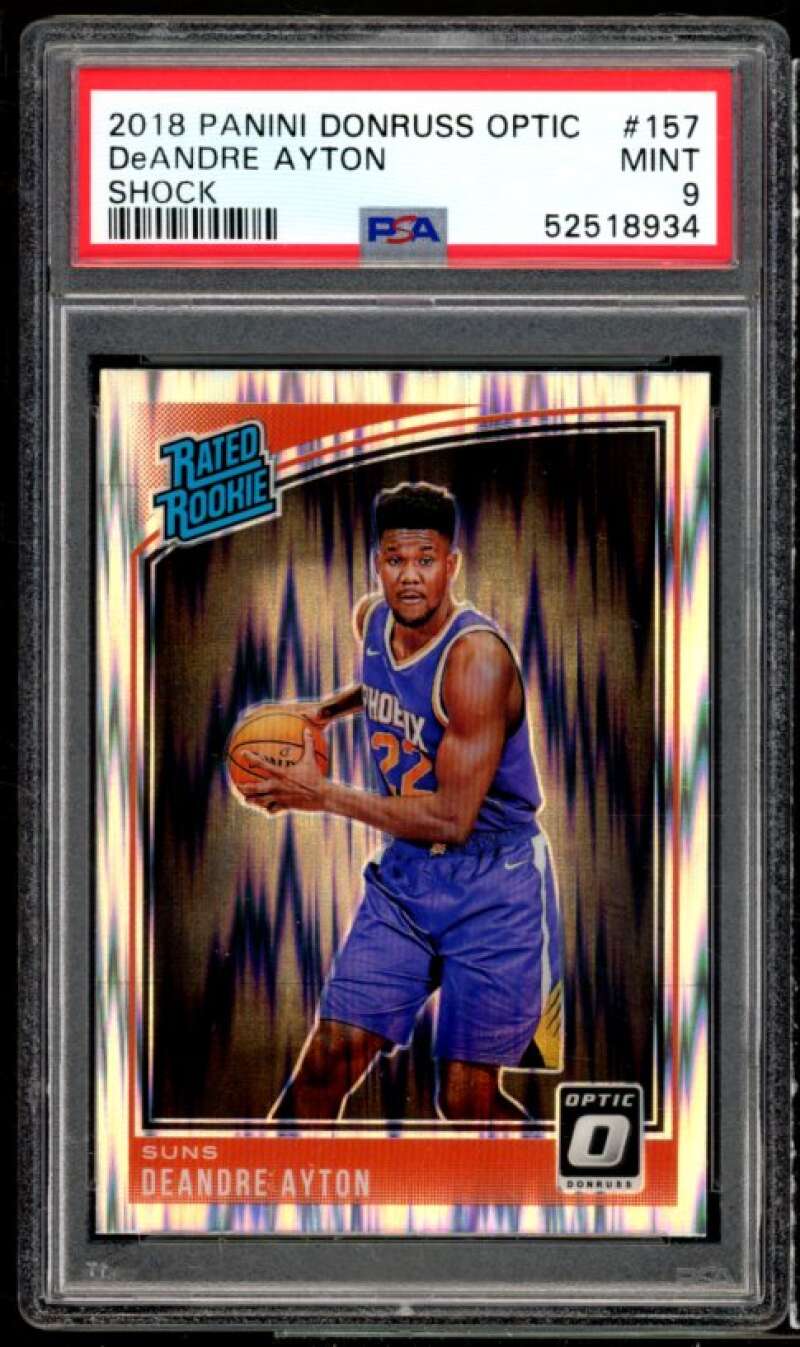 Deandre Ayton Rookie Card 2018-19 Donruss Optic Shock #157 PSA 9 Image 1