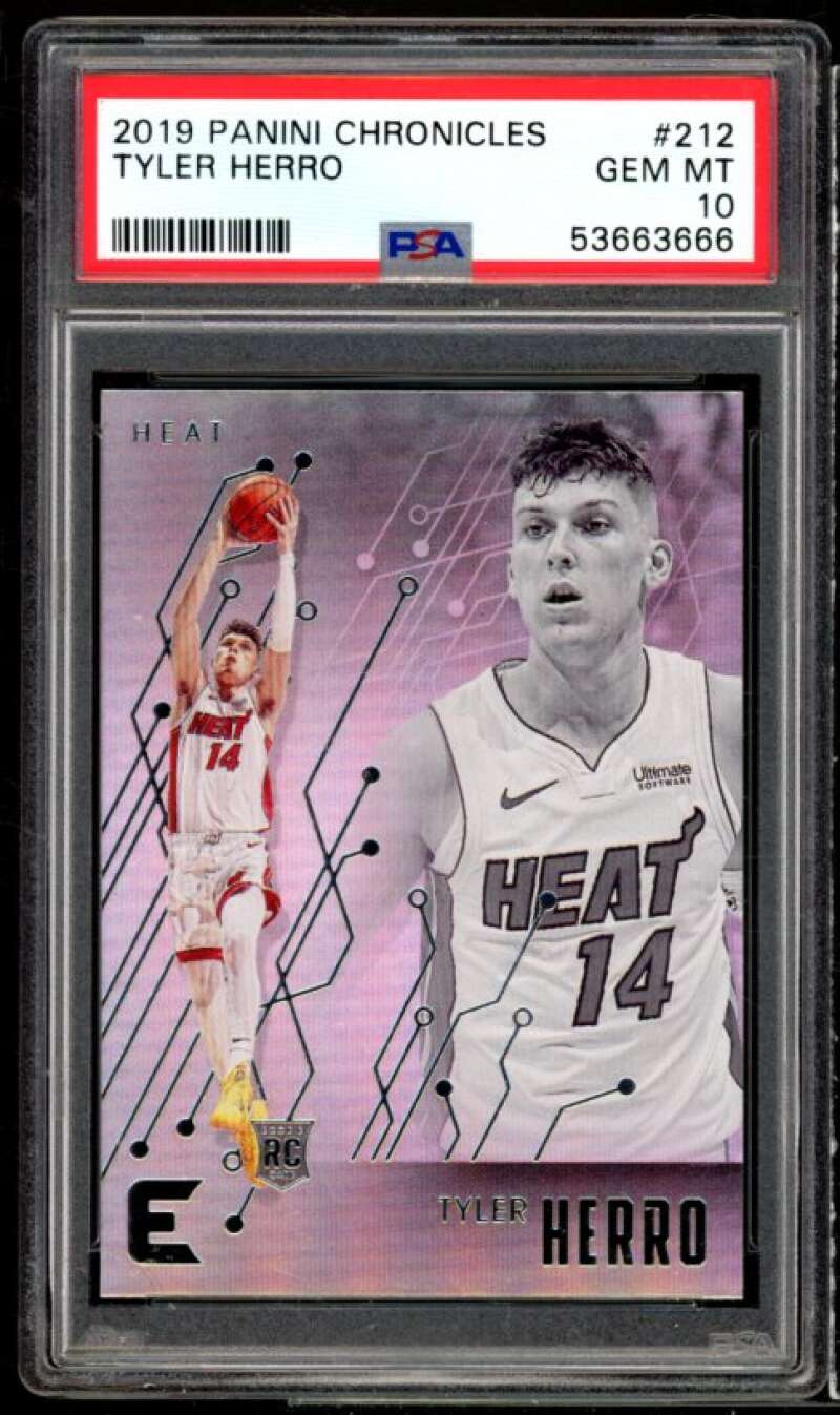 Tyler Herro Rookie Card 2019-20 Panini Chronicles #212 PSA 10 Image 1