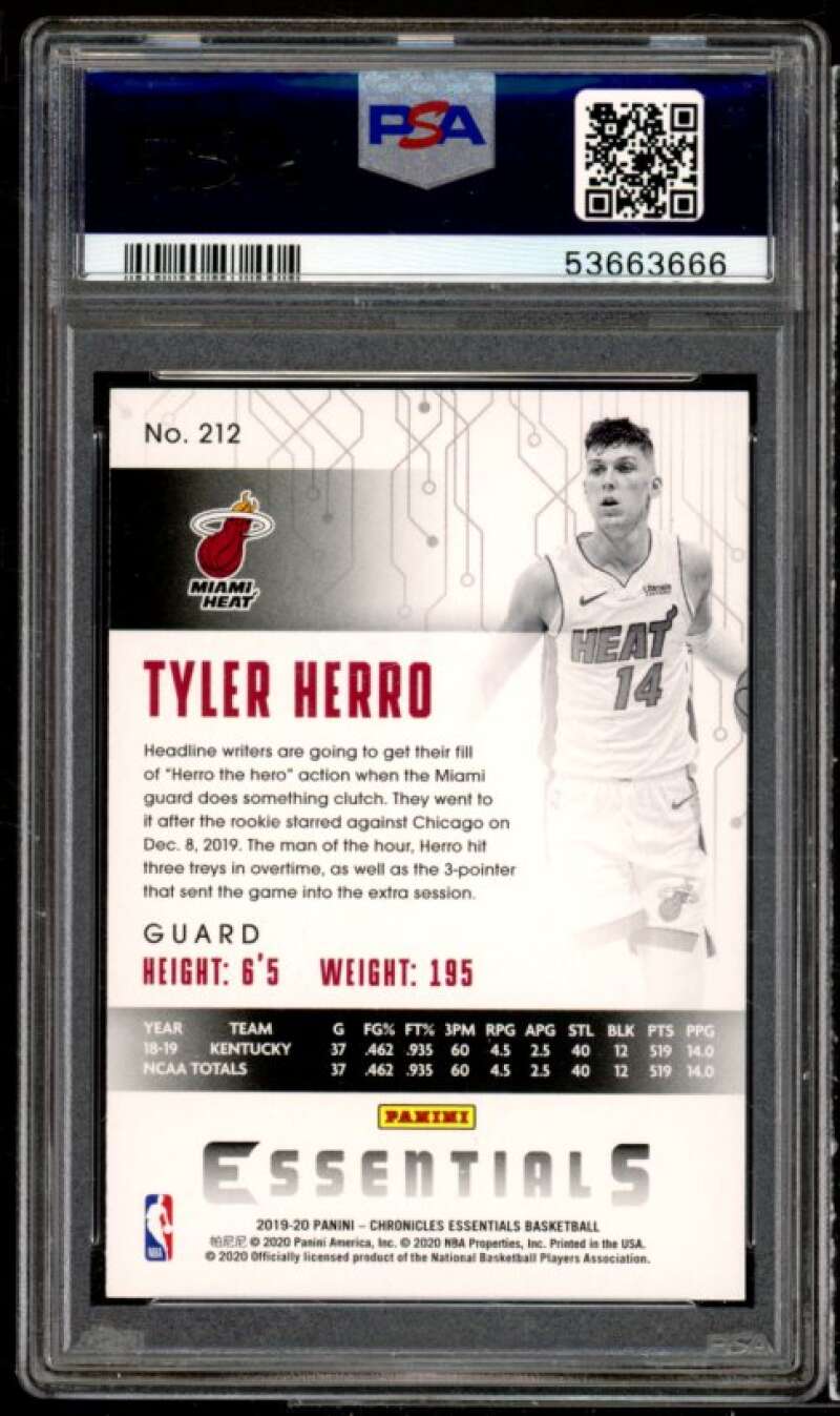 Tyler Herro Rookie Card 2019-20 Panini Chronicles #212 PSA 10 Image 2