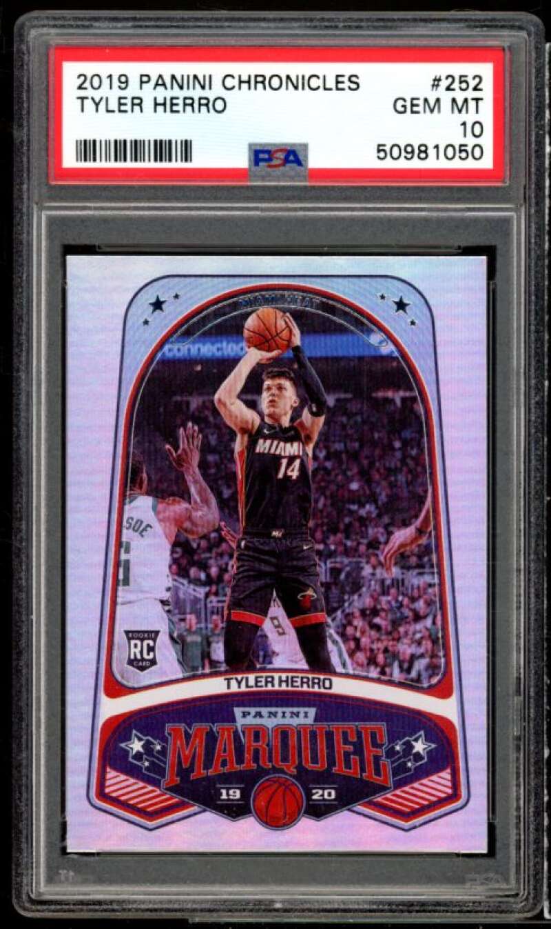 Tyler Herro Rookie Card 2019-20 Panini Chronicles #252 PSA 10 Image 1