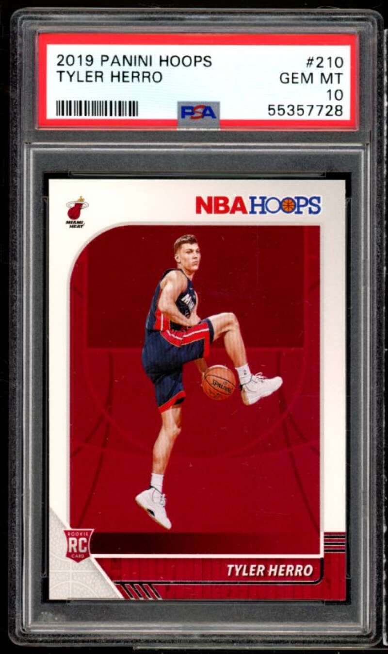 Tyler Herro Rookie Card 2019-20 Panini Hoops #210 PSA 10 Image 1