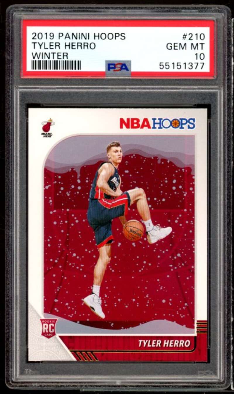 Tyler Herro Rookie Card 2019-20 Panini Hoops Winter #210 PSA 10 Image 1