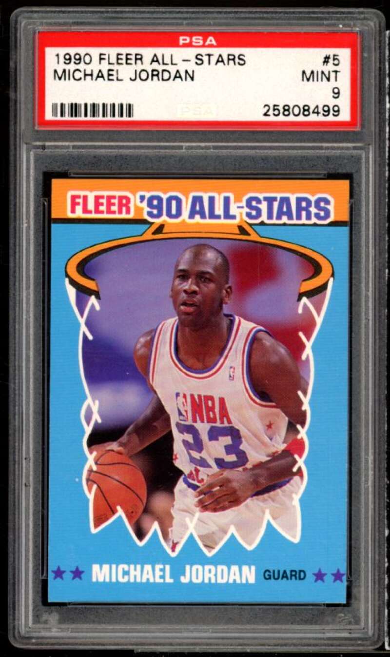 Michael Jordan Card 1990-91 Fleer All-Stars #5 PSA 9 Image 1