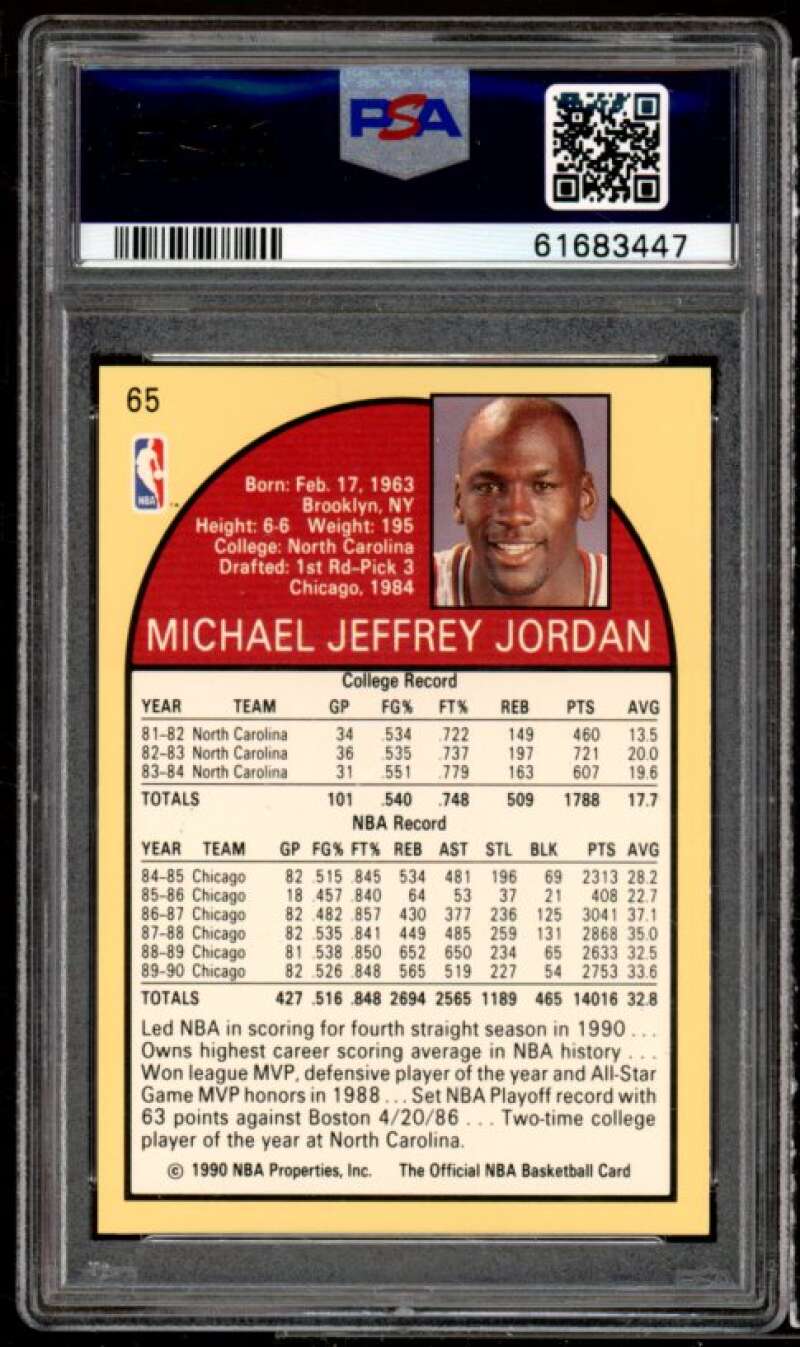 Michael Jordan Card 1990-91 Hoops #65 PSA 9 Image 2