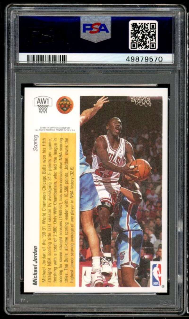 Michael Jordan Card 1991-92 Upper Deck Award Winner Holograms #AW1 PSA 9 Image 2