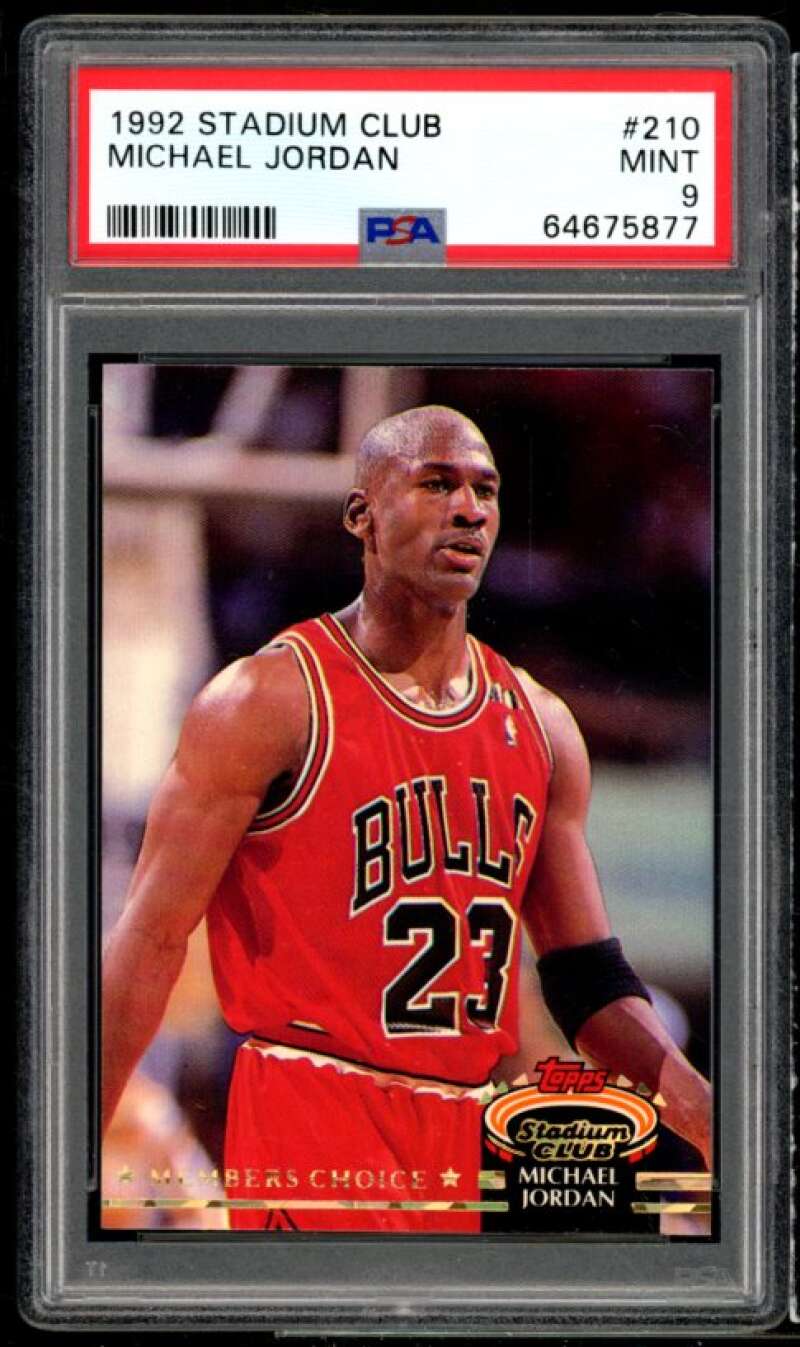 Michael Jordan Card 1992-93 Stadium Club #210 PSA 9 Image 1