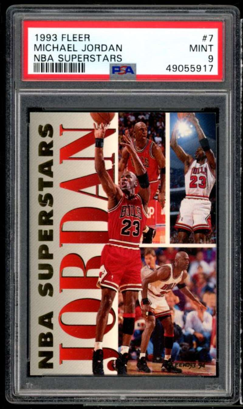 Michael Jordan Card 1993-94 Fleer NBA Superstars #7 PSA 9 Image 1