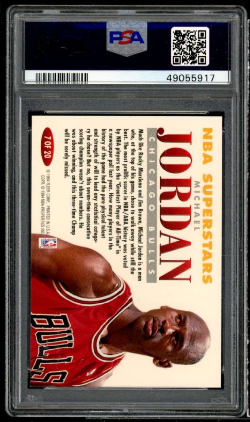 Michael Jordan Card 1993-94 Fleer NBA Superstars #7 PSA 9 Image 2