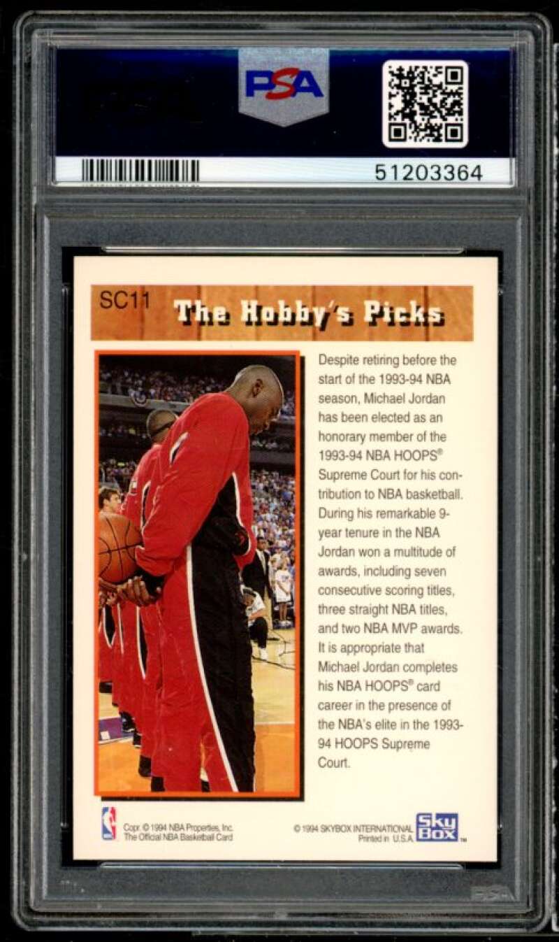 Michael Jordan Card 1993-94 Hoops Supreme Court #SC11 PSA 9 Image 2