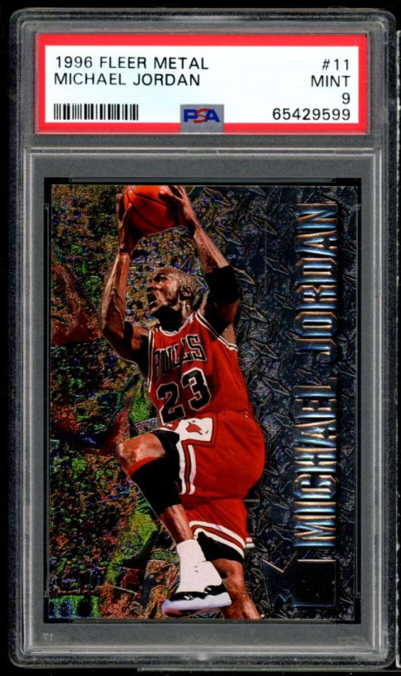 Michael Jordan Card 1996-97 Fleer Metal #11 PSA 9 Image 1