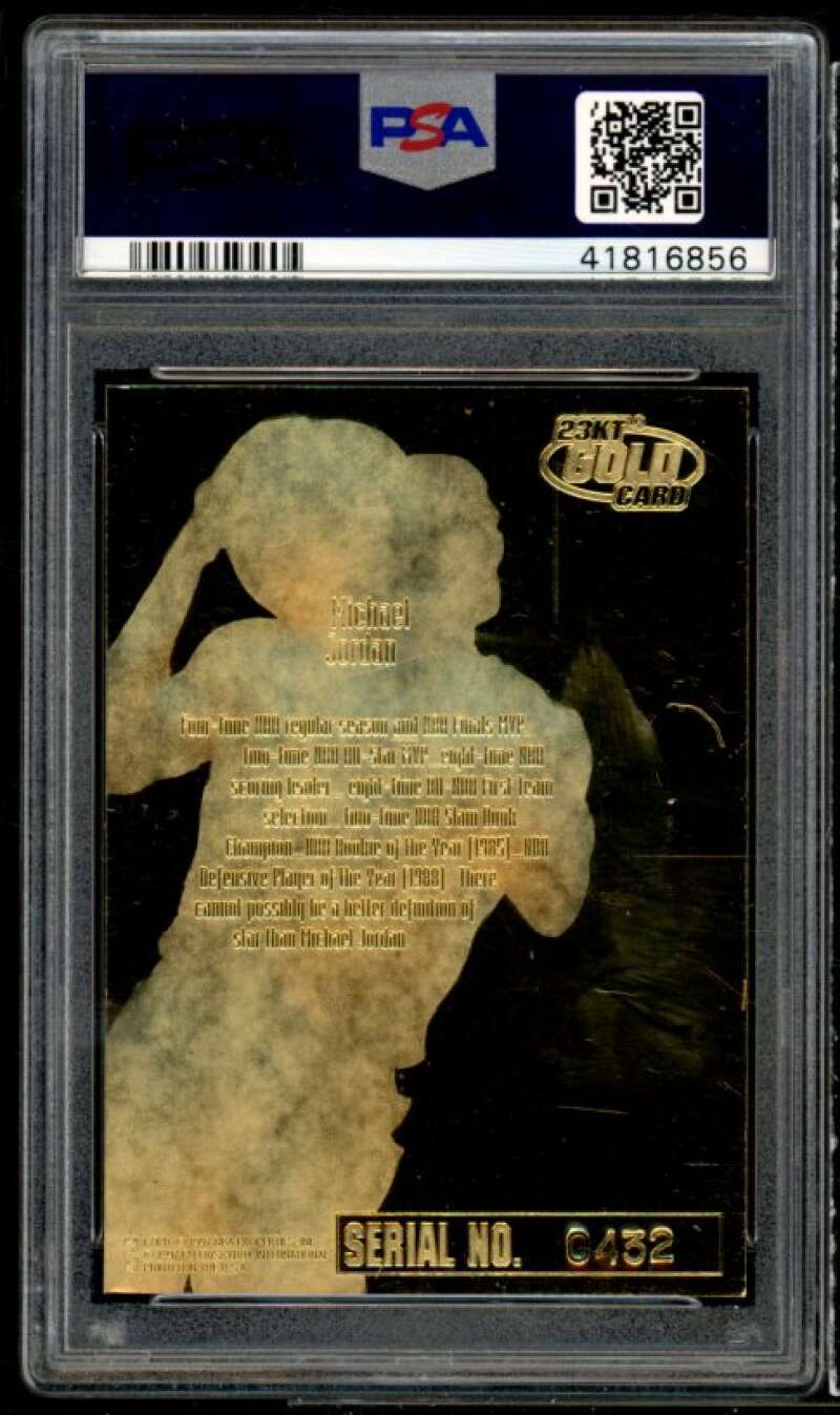 Michael Jordan Card 1996 Ultra 23K Gold Courtmaster starring Role #nno PSA 9 Image 2