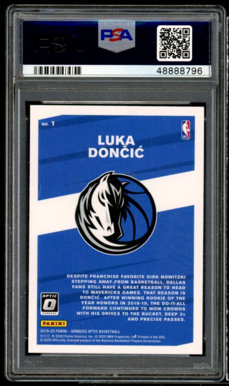 Luka Doncic Card 2019-20 Panini Donruss Optic My House #1 PSA 10 Image 2