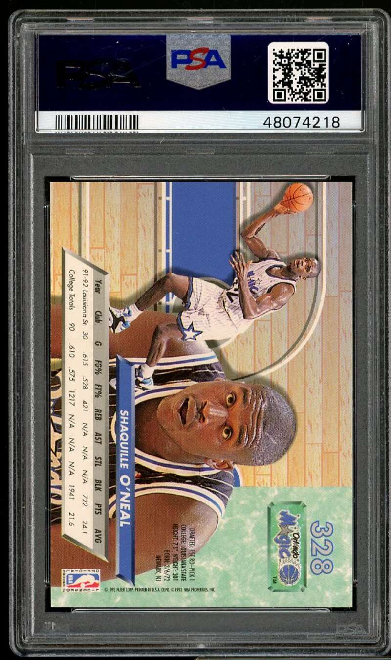 Shaquille O'Neal Rookie Card 1992-93 Ultra #328 PSA 9 Image 2