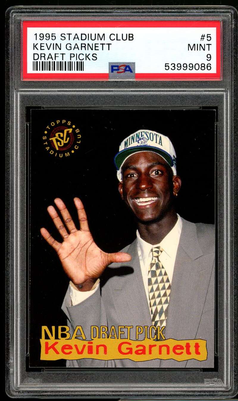 Kevin Garnett Rookie Card 1995-96 Stadium Draft Picks #5 PSA 9 Image 1