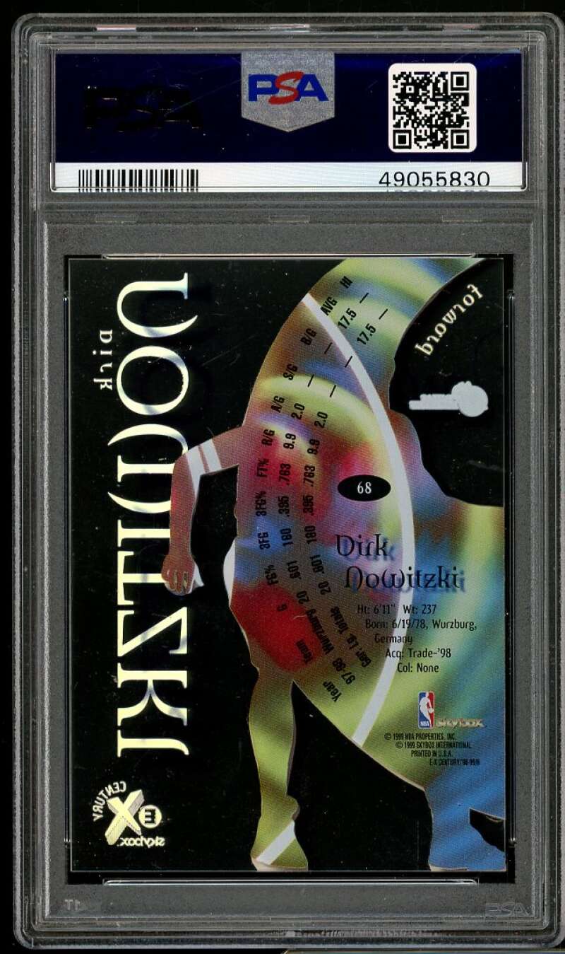 Dirk Nowitzki Rookie Card 1998-99 E-X Century #68 PSA 8 Image 2