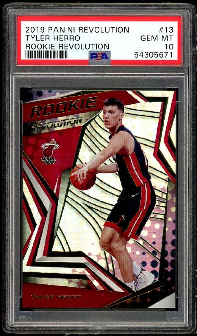 Tyler Herro Rookie Card 2019-20 Panini Revolution Rookie Revolution #13 PSA 10 Image 1