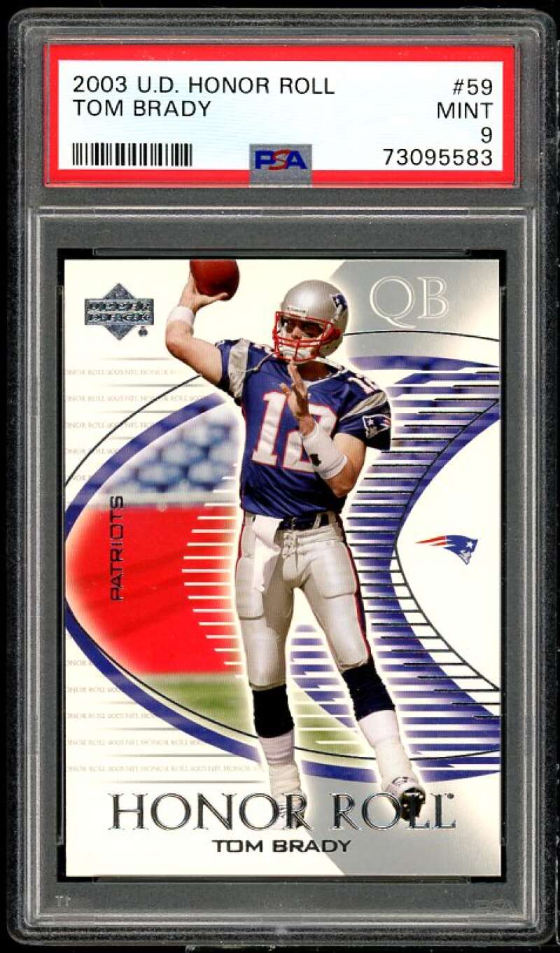 Tom Brady Card 2003 U.D. Honor Roll #59 PSA 9 Image 1