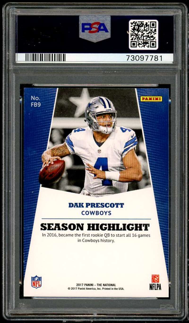 Dak Prescott Card 2017 Panini National Convention Escher Squares #FB9 PSA 9 Image 2