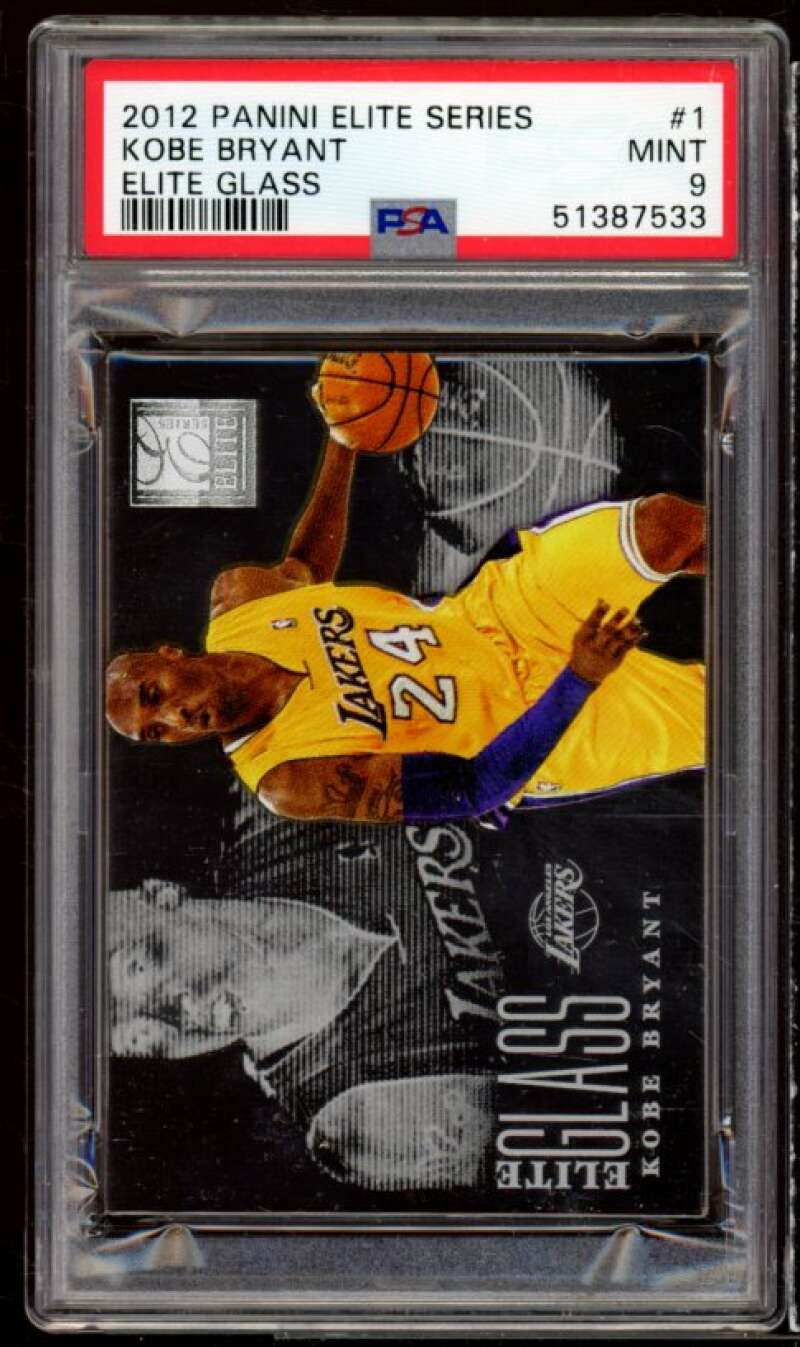 Kobe Bryant Card 2012-13 Panini Elite Series Elite Glass #1 (pop 5) PSA 9 Image 1