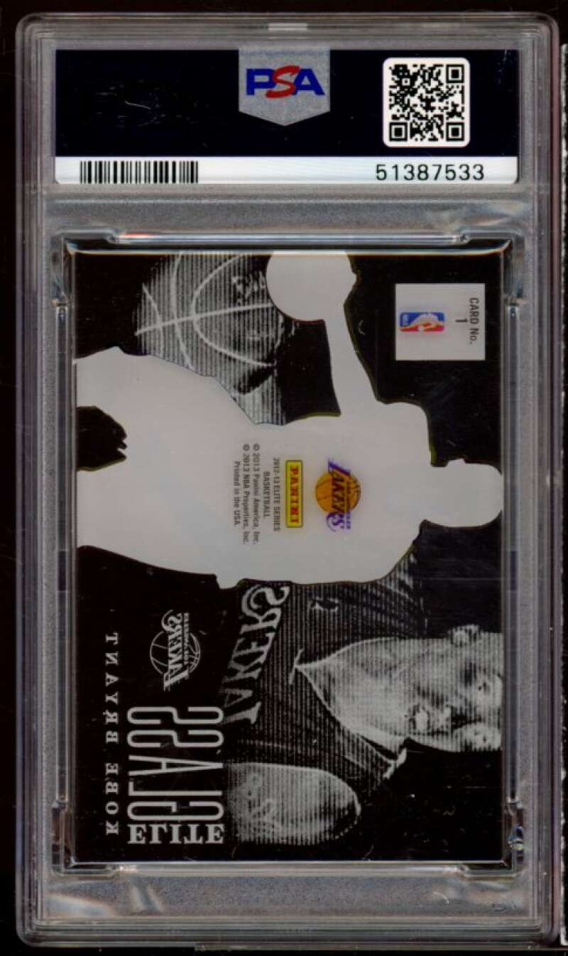 Kobe Bryant Card 2012-13 Panini Elite Series Elite Glass #1 (pop 5) PSA 9 Image 2