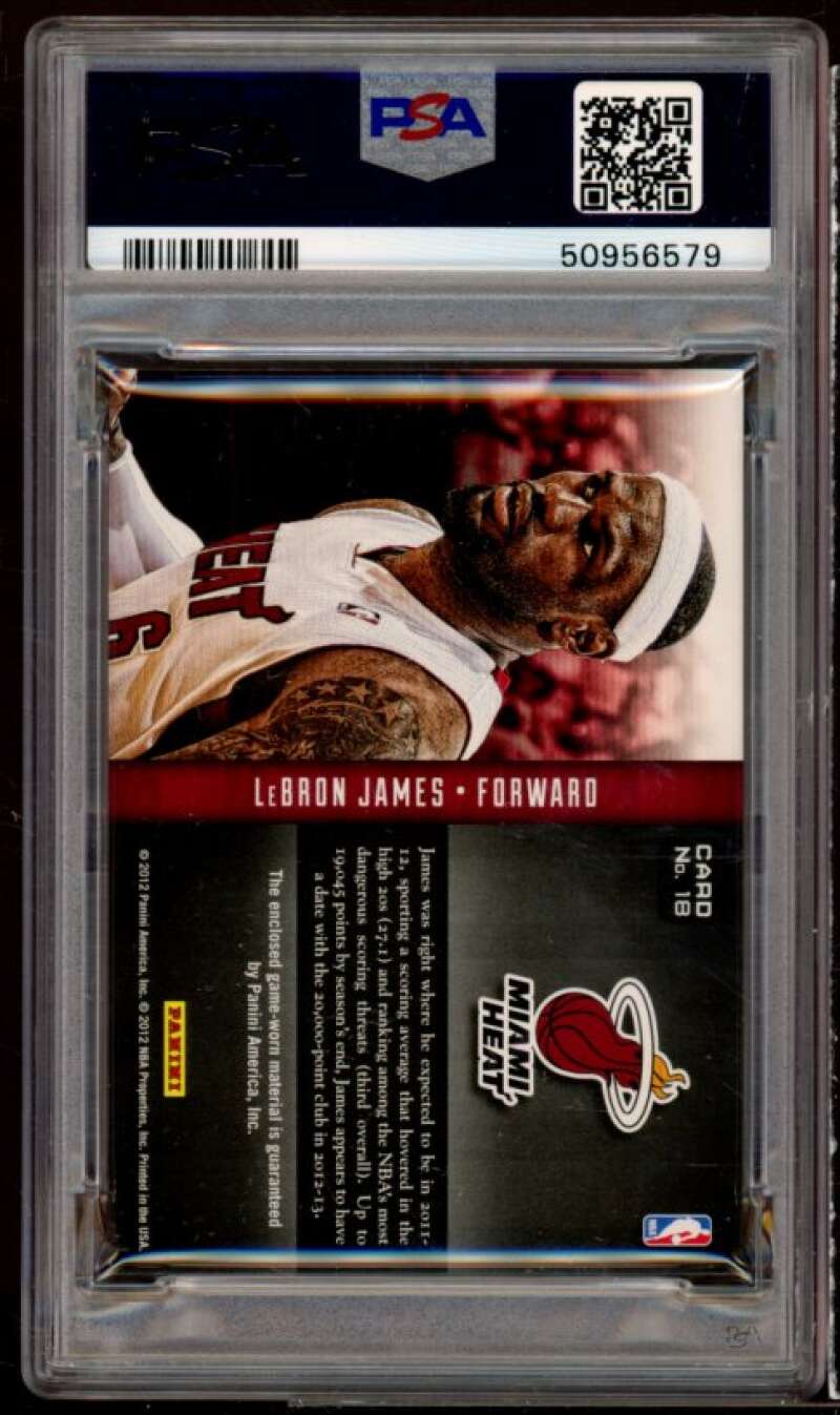 Lebron James 2012-13 Panini Prestige Inside/Numbers Relics #18 (pop 3) PSA 9 Image 2