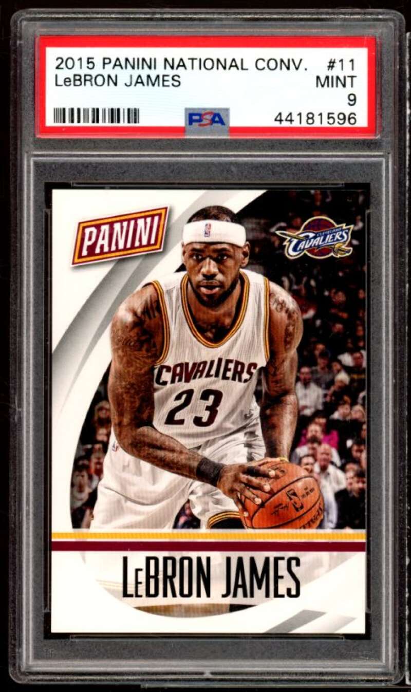 LeBron James Card 2015-16 Panini National Convention #11 PSA 9 Image 1