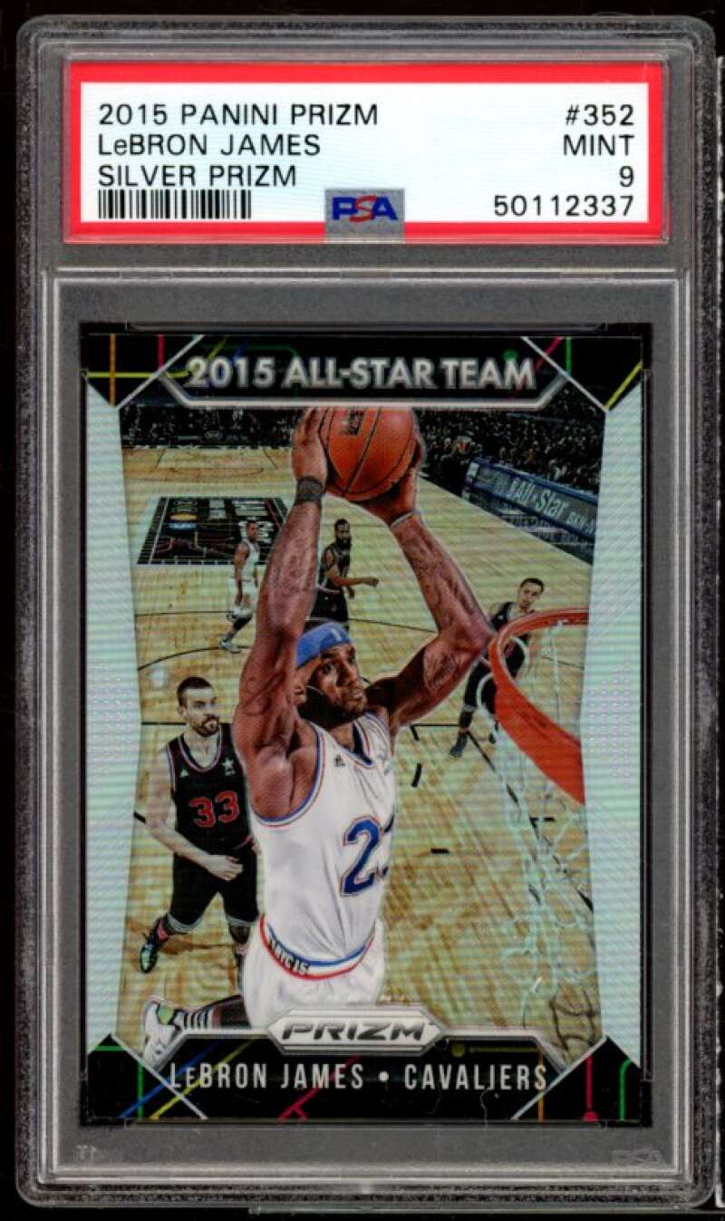 LeBron James Card 2015-16 Panini Prizm Silver Prizm #352 PSA 9 Image 1