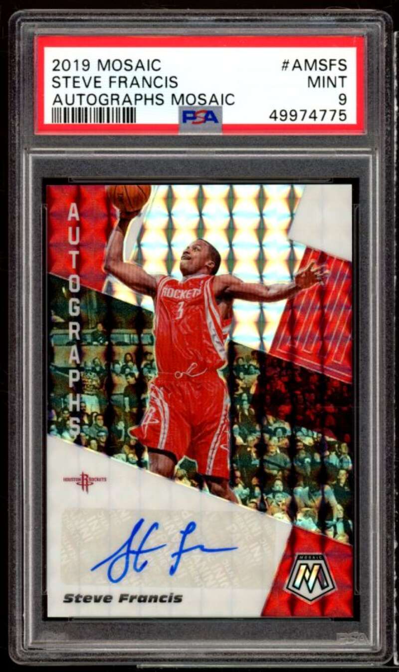 Steve Francis Card 2019-20 Mosaic Autographs Mosaic #AM-SFS PSA 9 Image 1