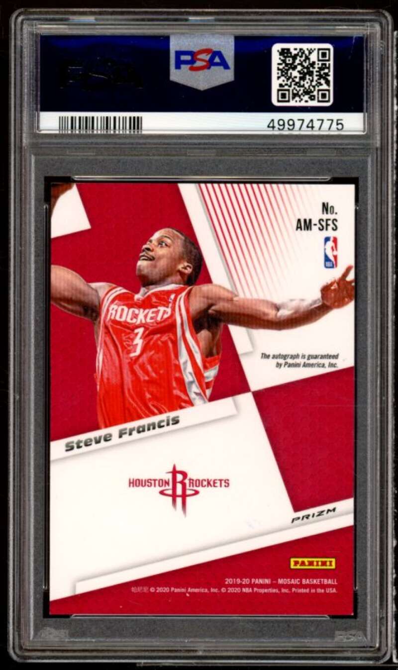 Steve Francis Card 2019-20 Mosaic Autographs Mosaic #AM-SFS PSA 9 Image 2