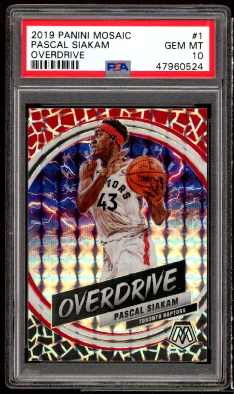 Pascal Siakam Card 2019-20 Panini Mosaic Overdrive #1 PSA 10 Image 1