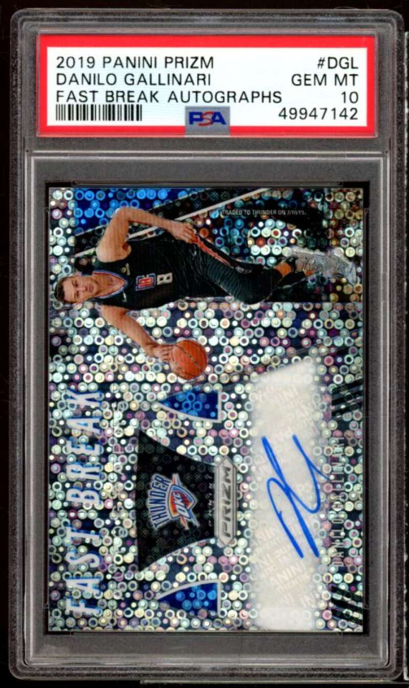 Danilo Gallinari 2019-20 Panini Prizm Fast Break Autographs (pop 2) #dgl PSA 10 Image 1