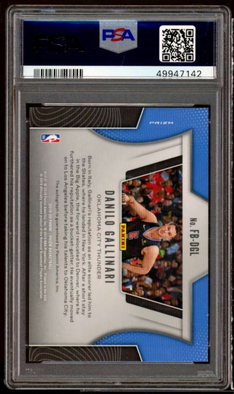 Danilo Gallinari 2019-20 Panini Prizm Fast Break Autographs (pop 2) #dgl PSA 10 Image 2