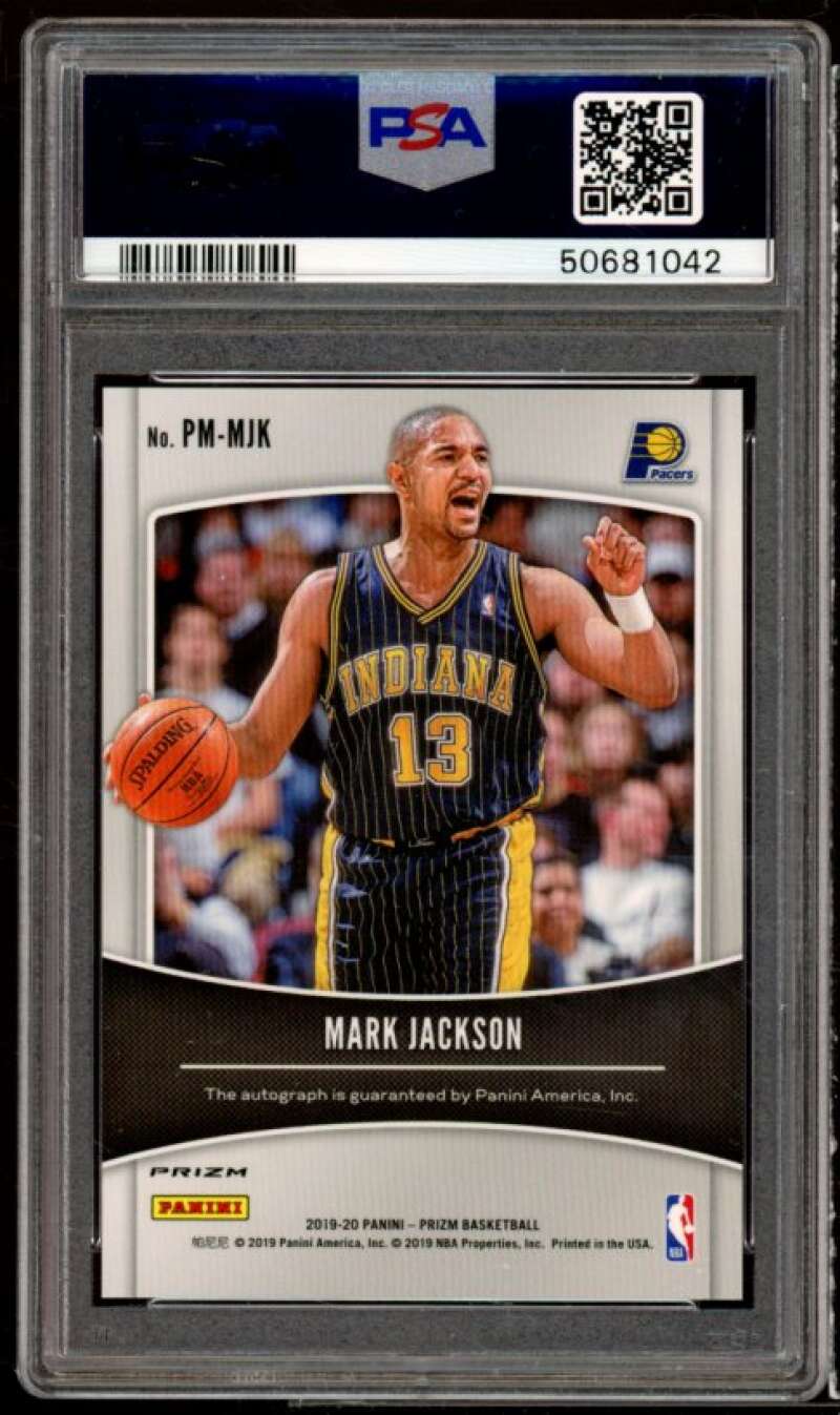 Mark Jackson Card 2019-20 Panini Prizm Penmanship Silver Prizm #PM-MJK PSA 9 Image 2