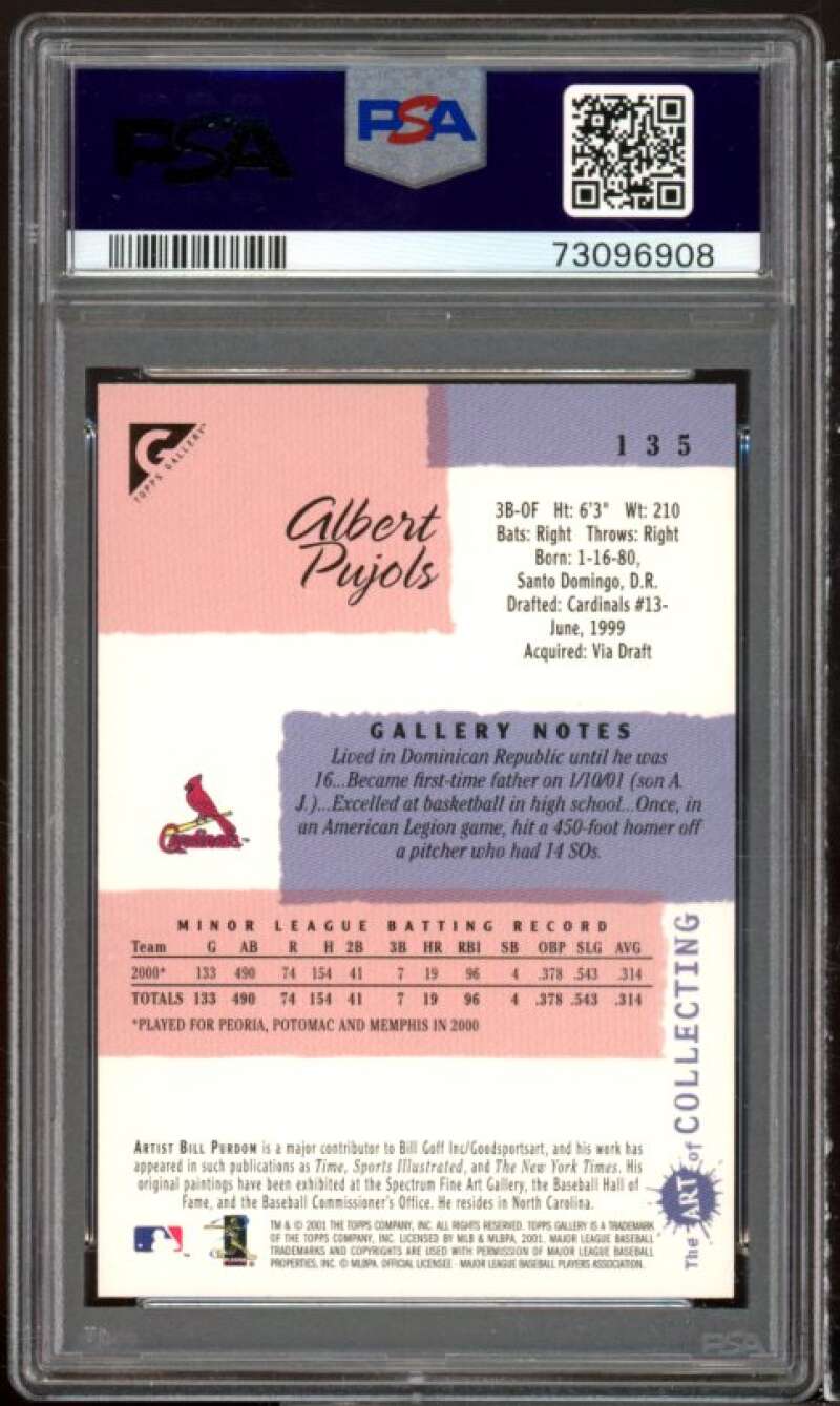 Albert Pujols 2001 Topps Gallery Rookie Card #135 (PSA)