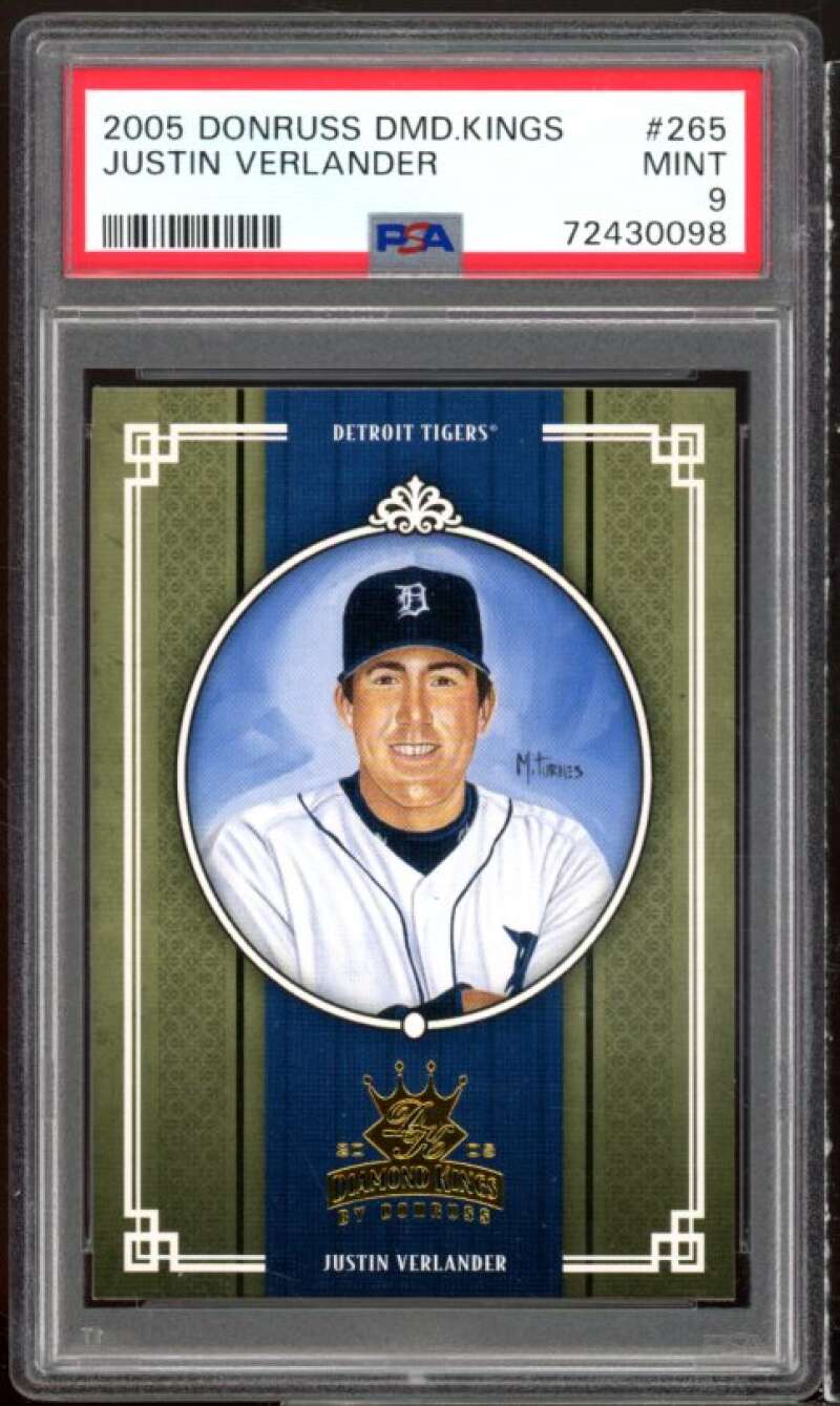 Justin Verlander Rookie Card 2005 Donruss Diamond Kings #265 PSA 9 Image 1