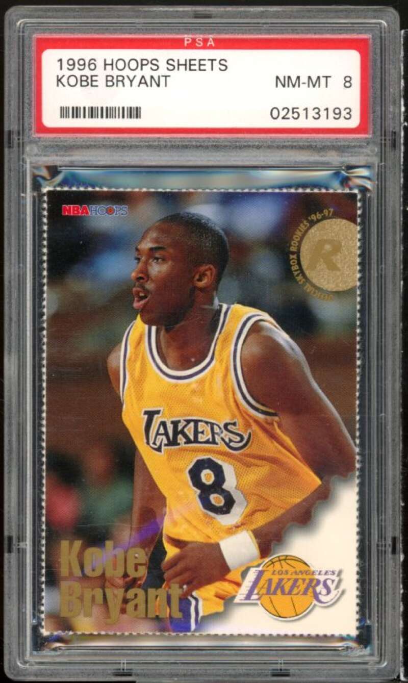 Kobe Bryant Rookie Card 1996-97 Hoops Sheets #nno PSA 8 (holder has scratches) Image 1