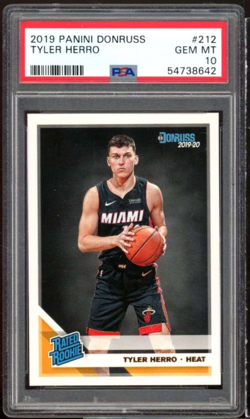 Tyler Herro Rookie Card 2019-20 Panini Donruss #212 PSA 10 Image 1