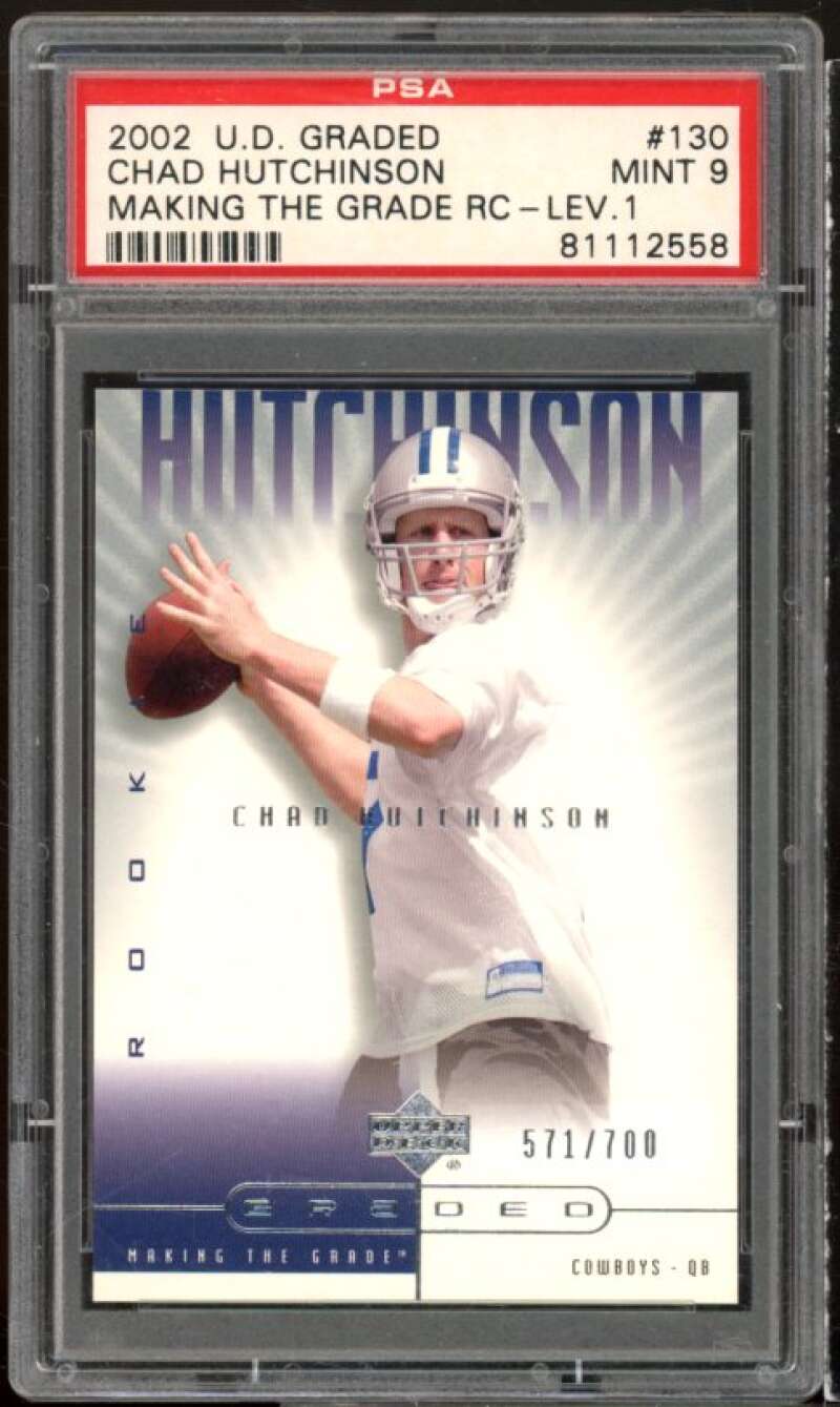 Chad Hutchinson Rookie Card 2002 UD Graded #130 PSA 9 Image 1