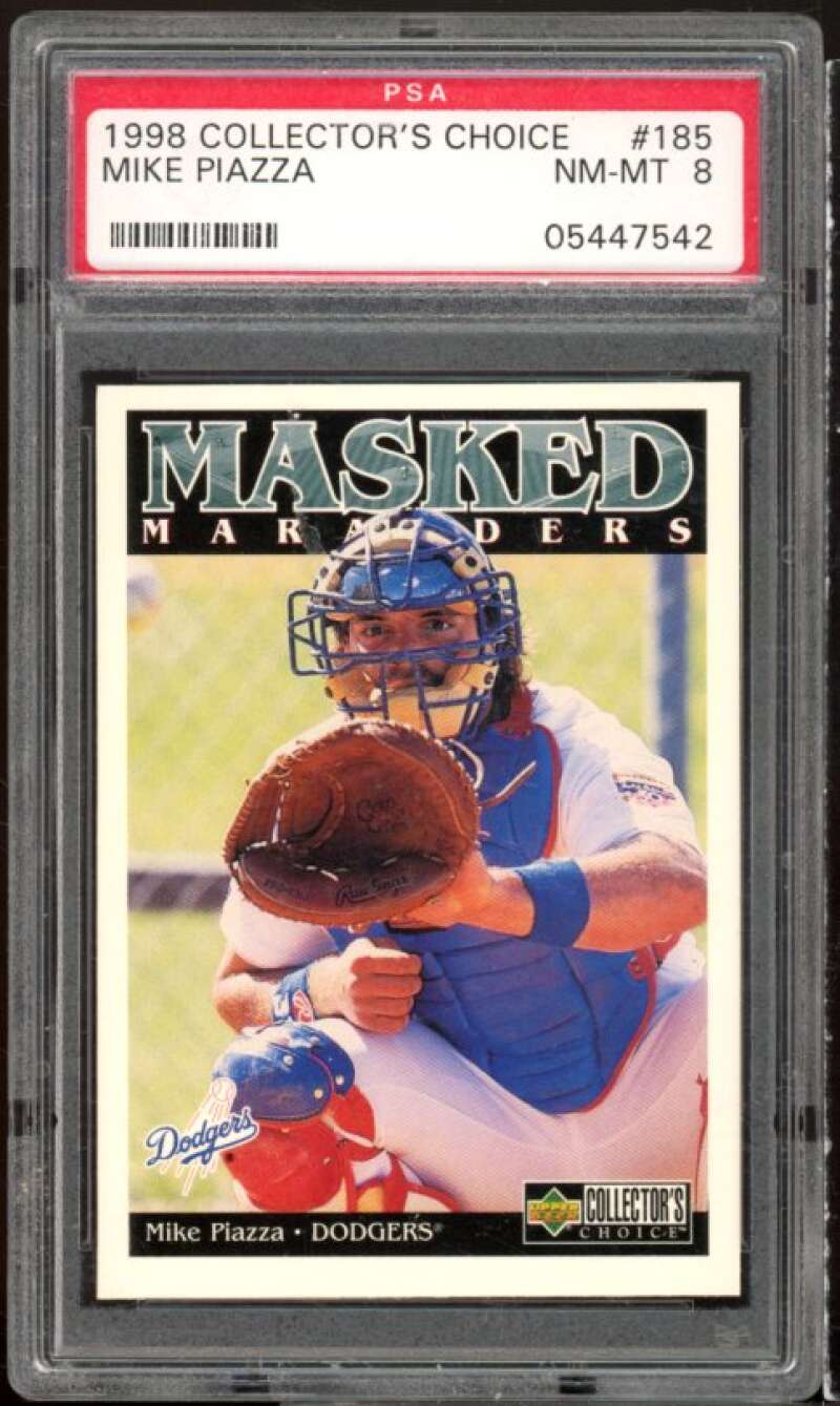 Mike Piazza Card 1998 Collector's Choice #185 PSA 8 Image 1