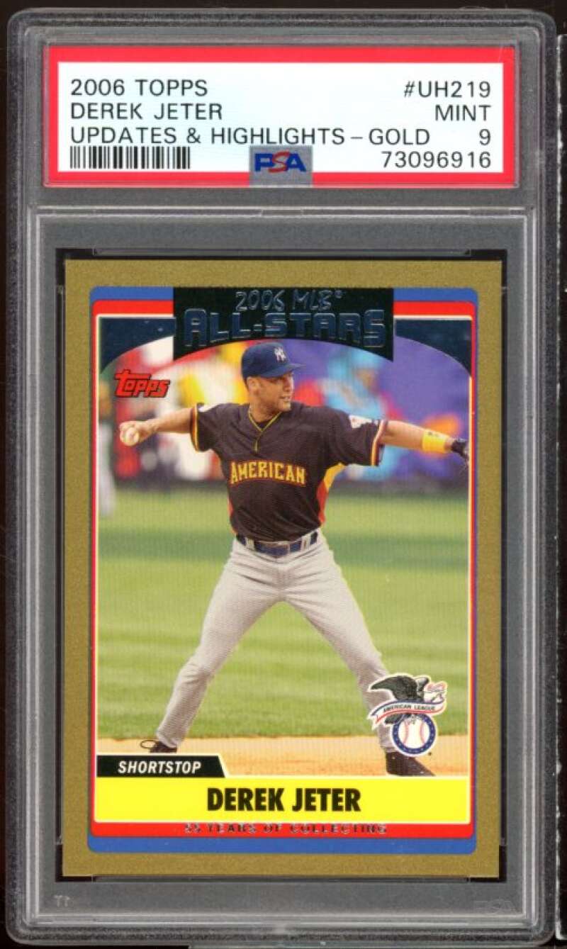 Derek Jeter Card 2006 Topps Update Gold #uh219 PSA 9 Image 1